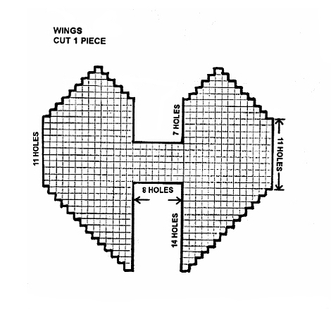 Pattern for plastic canvas angel pattern wings.