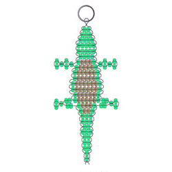Pony bead alligator keychain with free beaded lizard and animal pattern instructions