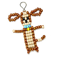 Beaded Dog Key Chains - Beaded Doggie Keychain