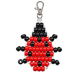 Beaded Ladybug Key Chain Pattern - Free Beaded Ladybug Keyring Pattern - Fun Beaded Key Rings