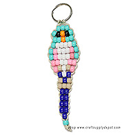 Beaded Parrot KeyChain Pattern - Free Beaded Parrot Bird Keyring Pattern - Fun Beaded Key Ring Instructions