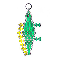 Beaded Stegosaur Dinosaur Key Chains