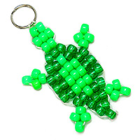 Beaded Turtle KeyChain Pattern - Free Beaded Turtle Keyring Pattern - Fun Beaded Key Rings