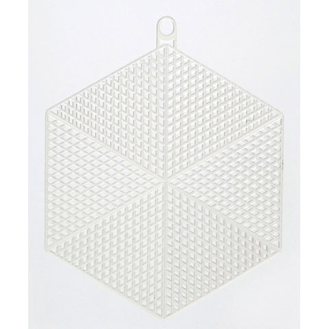 Hexagon shaped 7 count plastic canvas for crafts and needle art.