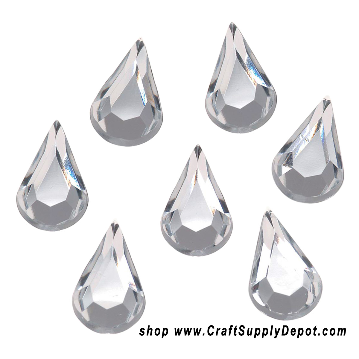 Rhinestone Teardrops - Teardrop Cabochons