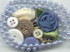 Bow-Antique Blue Buttons - Fancy buttons - Dress Up Buttons