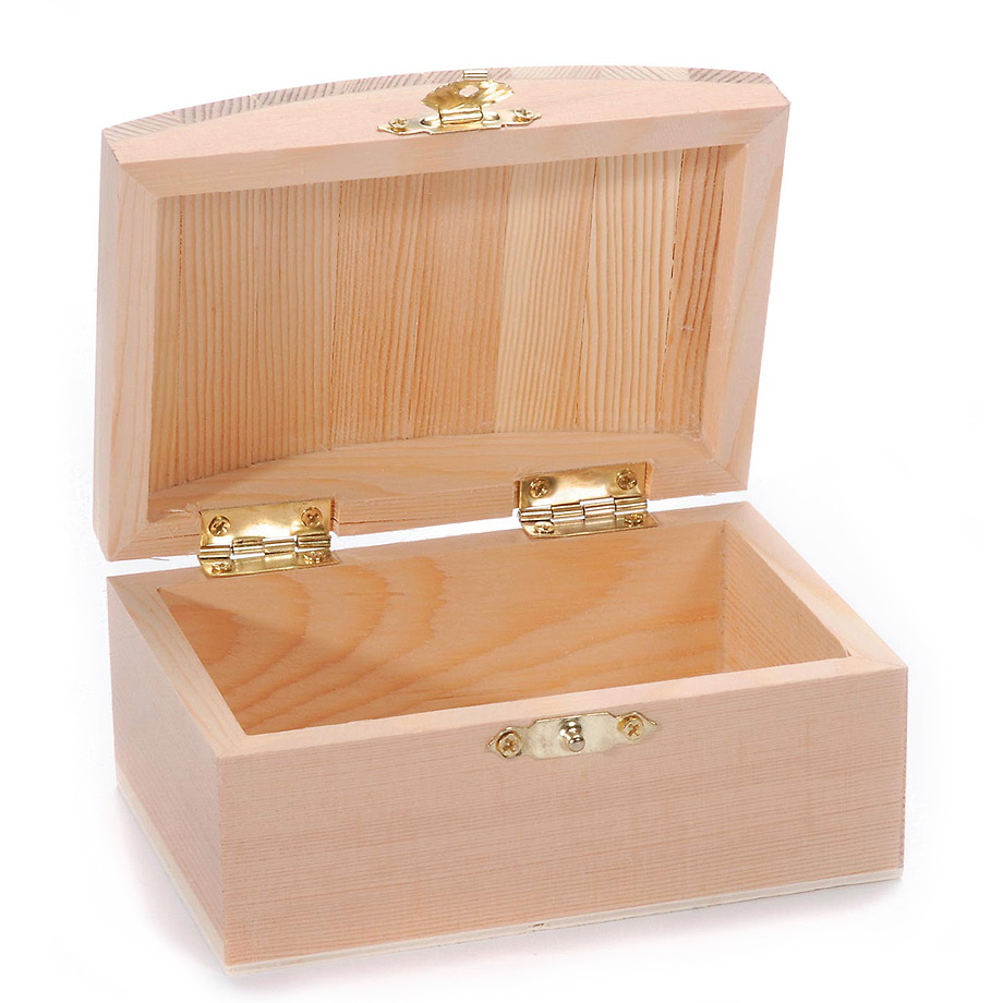 Wooden Box with Lid - Hinged Wooden Box - Small Wooden Box with Lid