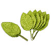 Darice Expressions Glitter Leaves - GREEN - Artificial Leaves - Artificial Silk Leaves - Rose Leaf