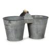 Double Metal Bucket - Galvanized Tin Bucket - Rustic Bucket