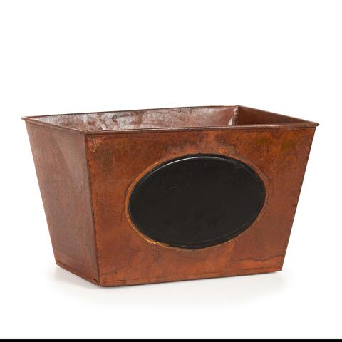 Tin Bucket - Tin Pail - Planter Bucket - Rusty Tin Bucket - Rustic Pot - Chalkboard Pot