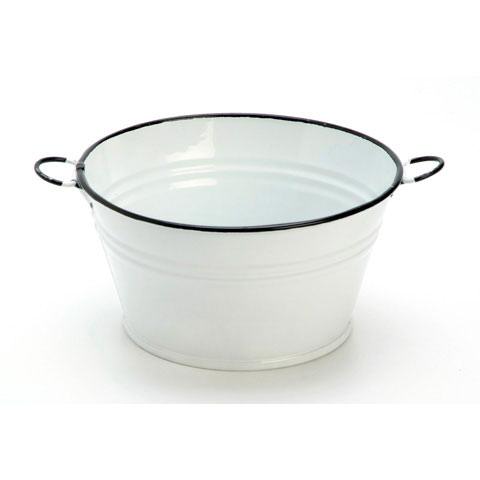 Tin Bucket - Tin Pail - Planter Bucket - White and Black Tin Bucket