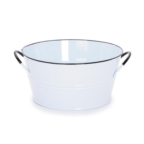 Tin Bucket - Tin Pail - Planter Bucket - White Planter Bucket - Planter Tub