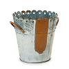 Scallop Design Pail - Galvanized Pail - Rustic Pail - Mini Bucket - Metal Bucket