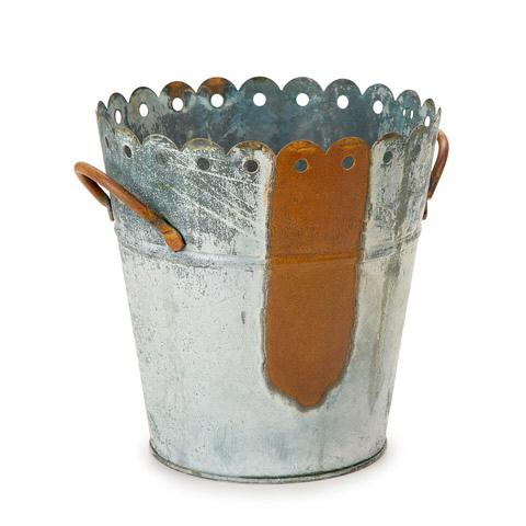 Galvanized Pail - Rustic Pail - Mini Bucket - Metal Bucket