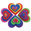 Eva Foam Hearts Tub Assorted Sizes and Colors - Foam Hearts - Foamie Hearts - Assorted Foam Hearts
