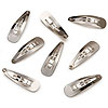 Snap On Hair Clips - Silver -  - 