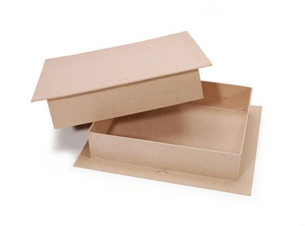 8 Boxes Unfinished Paper Mache Square Boxes 