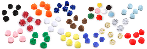 1/2 inch Kelly Green Mini Craft Pom Poms 100 Pieces