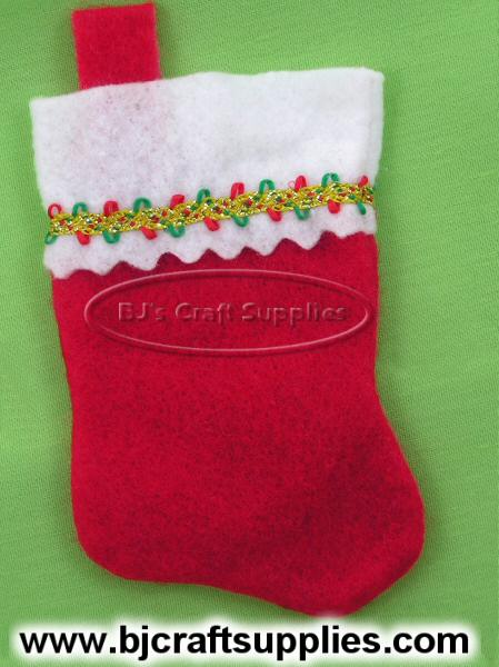Small Christmas Stockings - Miniature Stockings - Red Felt Stockings - Small Red Christmas Stockings