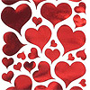 Metallic Foil Heart Stickers - Red Foil - Foil Stickers - Heart Stickers
