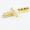 Spacer Bar with 4 Crystal Rhinestones - Gold - Coupling Bar - Jewelry Findings - Jewelry Making Supplies