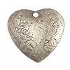 Ornate Heart Jewelry Charm - Pewter - Pewter Colored Jewelry Charm - Heart Charm