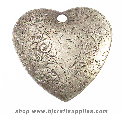 Pewter Colored Jewelry Charm - Heart Charm