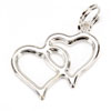 Double Heart Outline Charm - Heart Charm - Double Heart Charm