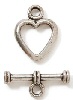 Heart Shaped Metal Toggle Clasp - Toggle Jewelry Clasp