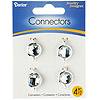 Silver Faceted Hearts Jewelry Connectors - Bracelet Connectors - Jewelry Spacers
