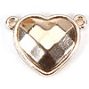 Gold Faceted Hearts Jewelry Connectors - Bracelet Connectors - Jewelry Spacers