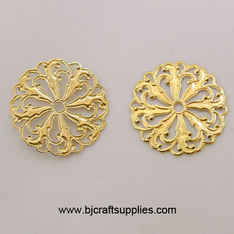 Flat Filigree -- Round -- Gold