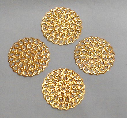 Filigree Back - Filigree Disk - Jewelry Making Supplies