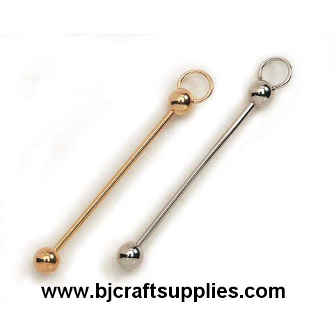 Silver Plated Steel Bead Pin with Screw Ends