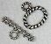 Rope Toggle Jewelry Clasp Set - Antique Silver - 