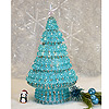 Beaded Safety Pin Christmas Tree Kit - Turquoise Tree / Gold Pins - Christmas Tree Kit