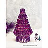 Beaded Safety Pin Christmas Tree Kit - Purple Tree / Silver Pins - Christmas Tree Kit