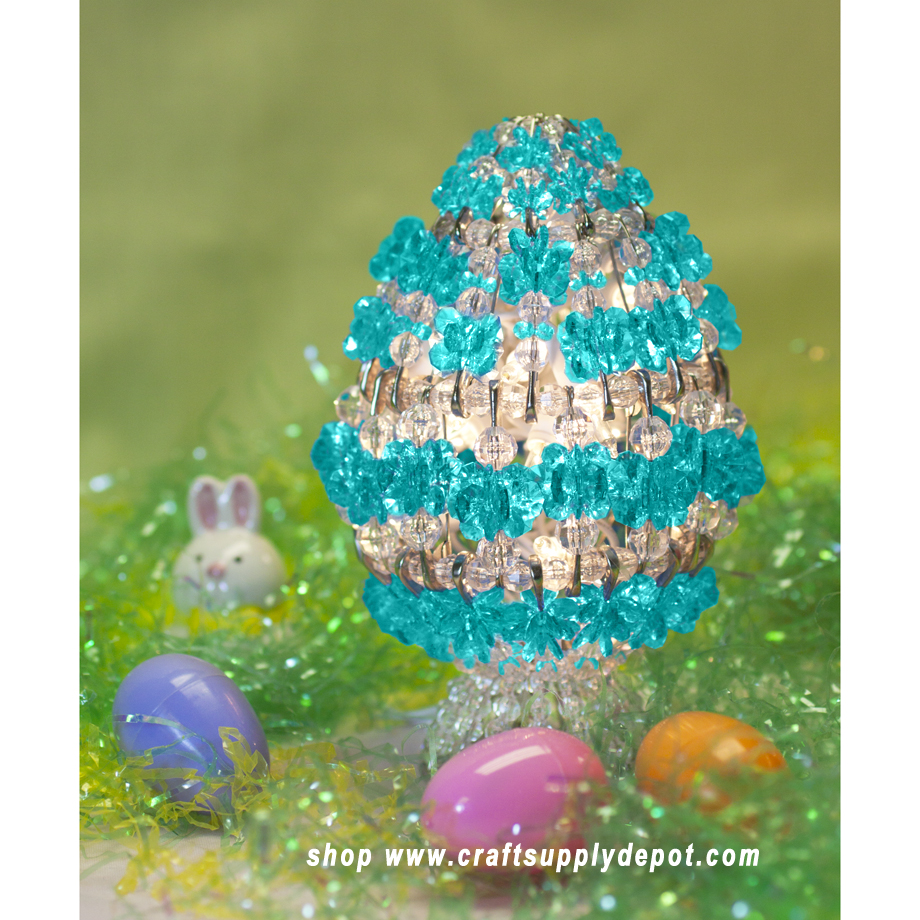 Beading Kit - Craft Kit - Beaded Egg - Easter Egg Decorations