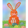 Beaded Easter Bunny Kit - Lighted Easter Bunny Decoration - Orange Bunny - Beaded Safety Pin Bunny - Bunny Crafts - DIY Easter Crafts