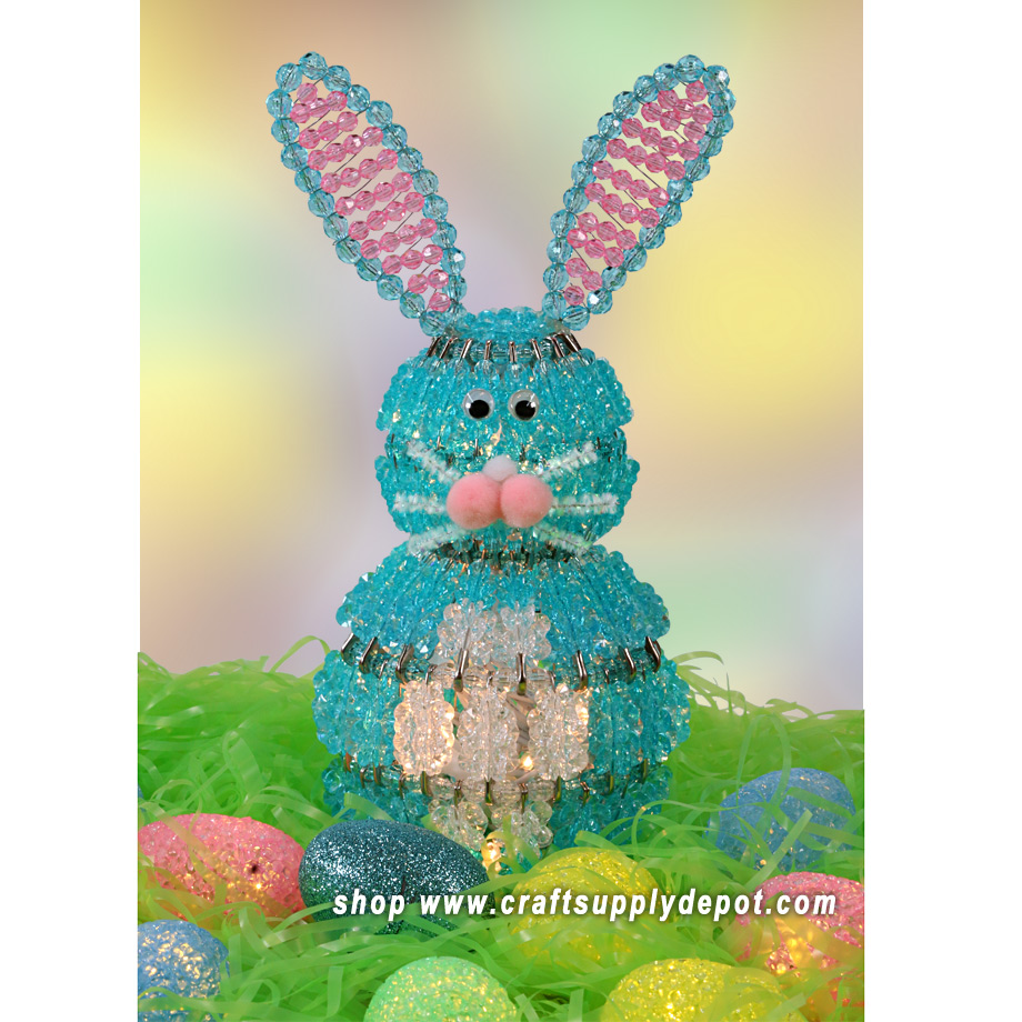 Beaded Safety Pin Bunny