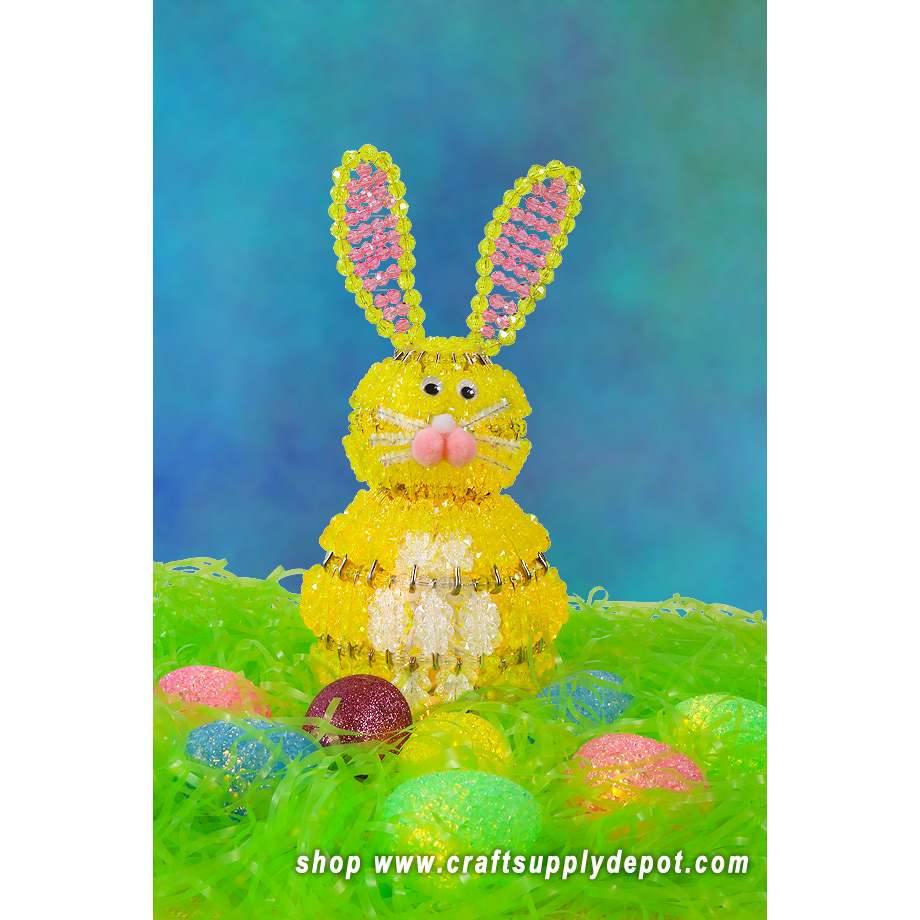 Beaded Safety Pin Bunny - Bunny Crafts - DIY Easter Crafts