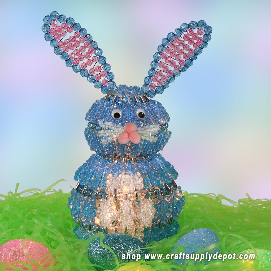 Beaded Safety Pin Bunny - Bunny Crafts - DIY Easter Crafts