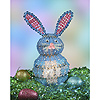 	Beaded Easter Bunny Kit - Lighted Easter Bunny Decoration - Blue Bunny - Beaded Safety Pin Bunny - Bunny Crafts - DIY Easter Crafts