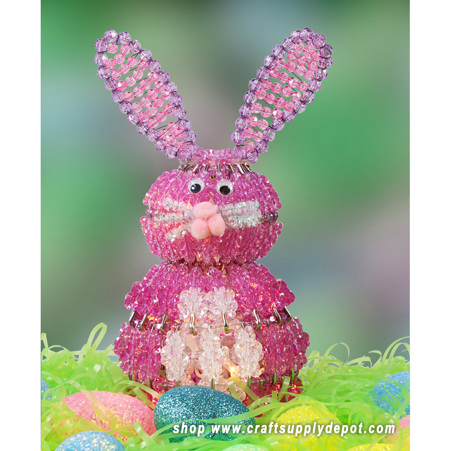 Beaded Safety Pin Bunny - Bunny Crafts - DIY Easter Crafts