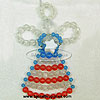 Beaded Red White & Blue Angel Ornament - Patriotic angel