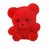 Miniature Flocked Bears - Flocked Miniature Red Bears