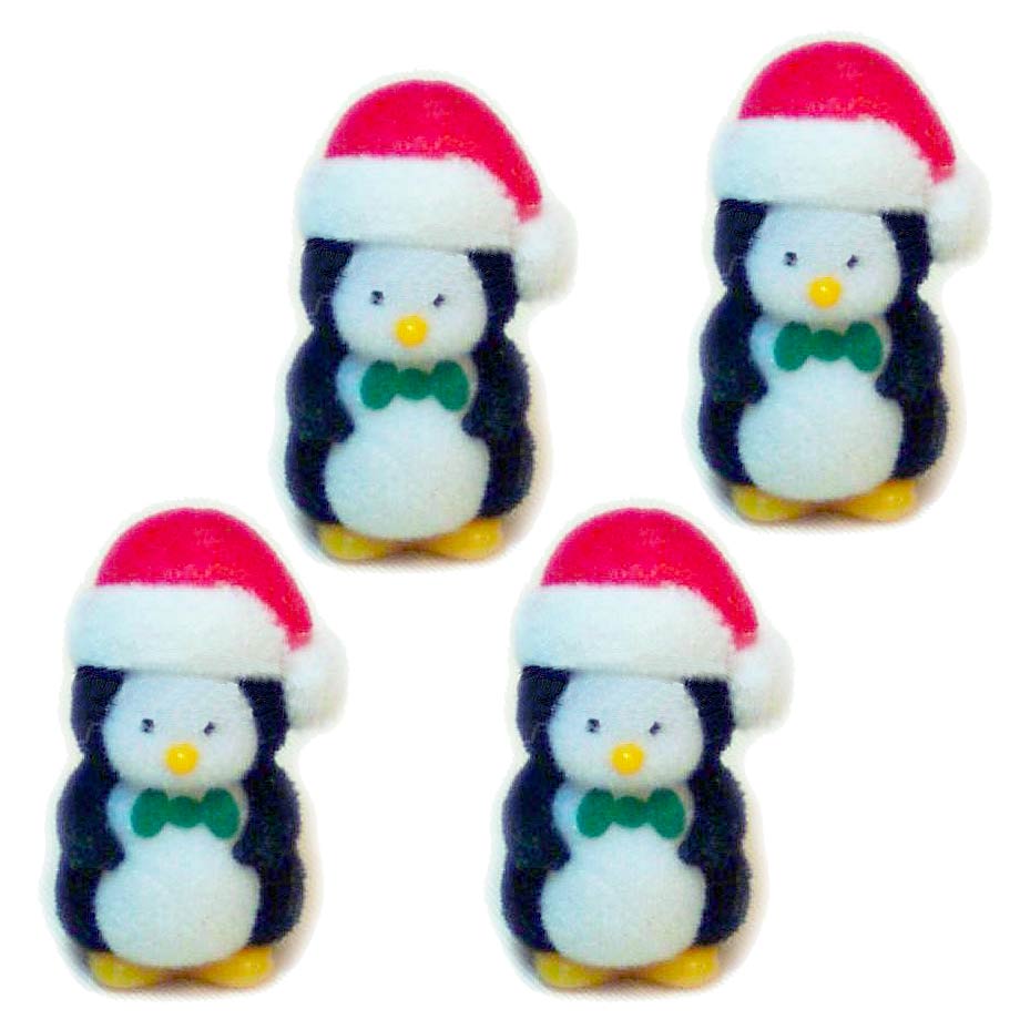 Flocked Penguin - Christmas Penguins - Flocked Christmas Penguins