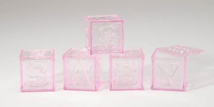 Plastic Baby Blocks - Baby Shower Decoration - Baby Shower Table Decorations