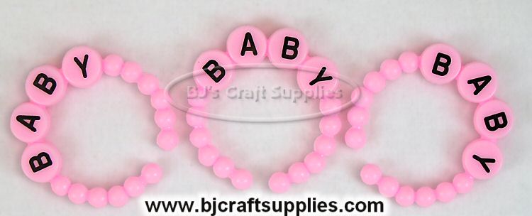 Miniature Pink Baby Bracelets - Baby Shower Decorations