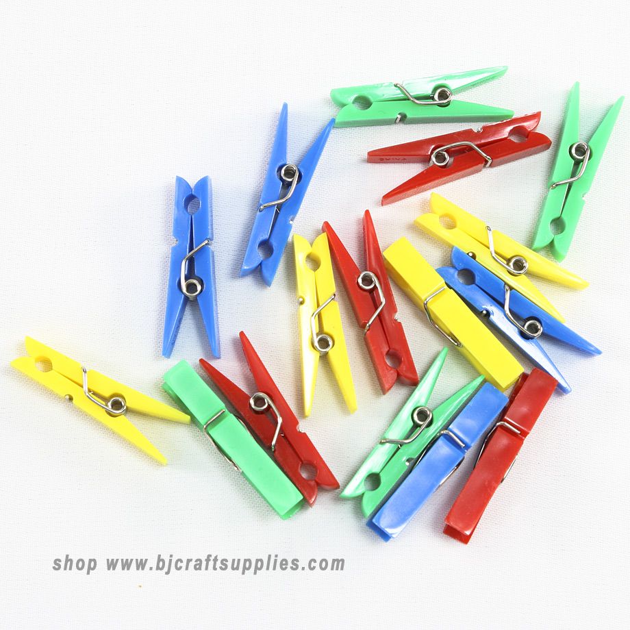 Colored Plastic Clothespins - Colored Mini Clothespins - Tiny Clothespins for Crafts